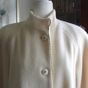 Vintage Projections LTD Coat Cream Wool Blend Long Union Label Women